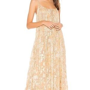 MES DEMOISELLES Metalic Printed Dress - Powder